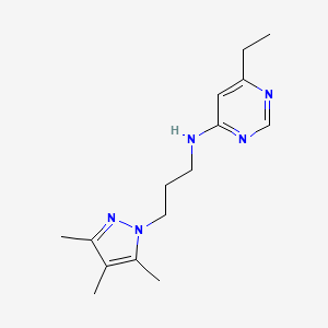 molecular formula C15H23N5 B5585087 6-ethyl-N-[3-(3,4,5-trimethyl-1H-pyrazol-1-yl)propyl]pyrimidin-4-amine 