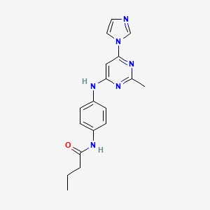 N-(4-{[6-(1H-imidazol-1-yl)-2-methyl-4-pyrimidinyl]amino}phenyl)butanamide