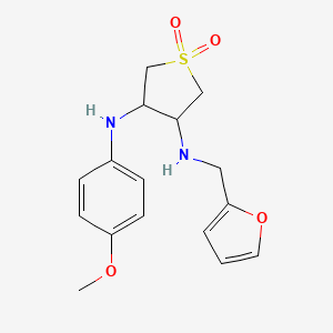 molecular formula C16H20N2O4S B5585138 (2-furylmethyl){4-[(4-methoxyphenyl)amino]-1,1-dioxidotetrahydro-3-thienyl}amine 