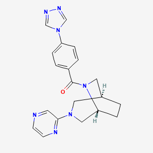molecular formula C20H21N7O B5585153 (1S*,5R*)-3-(2-pyrazinyl)-6-[4-(4H-1,2,4-triazol-4-yl)benzoyl]-3,6-diazabicyclo[3.2.2]nonane 