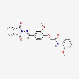 molecular formula C25H21N3O6 B5585157 2-(4-{[(1,3-dioxo-1,3-dihydro-2H-isoindol-2-yl)imino]methyl}-2-methoxyphenoxy)-N-(2-methoxyphenyl)acetamide 