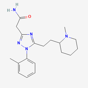 molecular formula C19H27N5O B5585163 2-{1-(2-methylphenyl)-5-[2-(1-methylpiperidin-2-yl)ethyl]-1H-1,2,4-triazol-3-yl}acetamide 