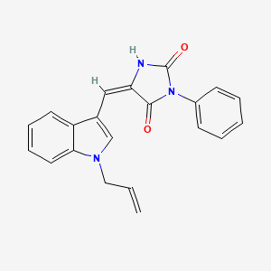 molecular formula C21H17N3O2 B5585168 5-[(1-allyl-1H-indol-3-yl)methylene]-3-phenyl-2,4-imidazolidinedione 