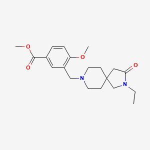 molecular formula C20H28N2O4 B5585175 methyl 3-[(2-ethyl-3-oxo-2,8-diazaspiro[4.5]dec-8-yl)methyl]-4-methoxybenzoate 