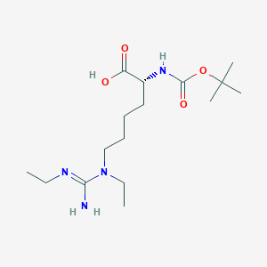 molecular formula C16H32N4O4 B558519 (R)-2-((叔丁氧羰基)氨基)-6-(1,3-二乙基胍基)己酸 CAS No. 110761-76-7