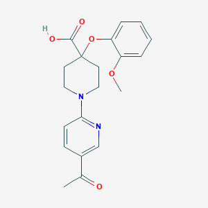 1-(5-acetylpyridin-2-yl)-4-(2-methoxyphenoxy)piperidine-4-carboxylic acid