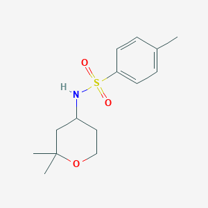 molecular formula C14H21NO3S B5585194 N-(2,2-dimethyltetrahydro-2H-pyran-4-yl)-4-methylbenzenesulfonamide 