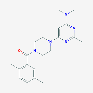 molecular formula C20H27N5O B5585205 6-[4-(2,5-dimethylbenzoyl)-1-piperazinyl]-N,N,2-trimethyl-4-pyrimidinamine 