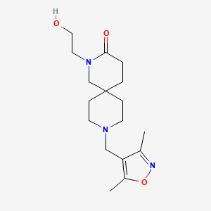 molecular formula C17H27N3O3 B5585222 9-[(3,5-dimethylisoxazol-4-yl)methyl]-2-(2-hydroxyethyl)-2,9-diazaspiro[5.5]undecan-3-one 