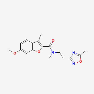 6-methoxy-N,3-dimethyl-N-[2-(5-methyl-1,2,4-oxadiazol-3-yl)ethyl]-1-benzofuran-2-carboxamide