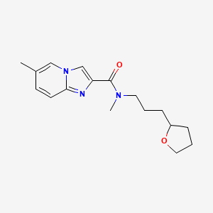 molecular formula C17H23N3O2 B5585256 N,6-dimethyl-N-[3-(tetrahydro-2-furanyl)propyl]imidazo[1,2-a]pyridine-2-carboxamide 