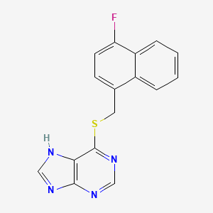 molecular formula C16H11FN4S B5585287 6-{[(4-fluoro-1-naphthyl)methyl]thio}-9H-purine 