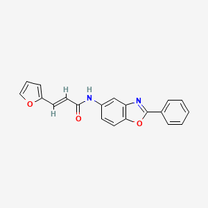 molecular formula C20H14N2O3 B5585294 3-(2-furyl)-N-(2-phenyl-1,3-benzoxazol-5-yl)acrylamide 