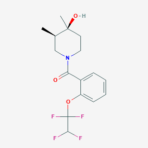 molecular formula C16H19F4NO3 B5585316 (3R*,4S*)-3,4-dimethyl-1-[2-(1,1,2,2-tetrafluoroethoxy)benzoyl]piperidin-4-ol 