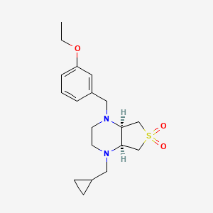 molecular formula C19H28N2O3S B5585433 (4aR*,7aS*)-1-(cyclopropylmethyl)-4-(3-ethoxybenzyl)octahydrothieno[3,4-b]pyrazine 6,6-dioxide 