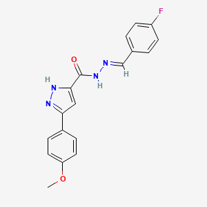 N'-(4-fluorobenzylidene)-3-(4-methoxyphenyl)-1H-pyrazole-5-carbohydrazide
