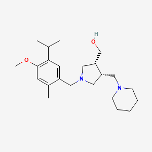 molecular formula C23H38N2O2 B5585452 [(3R*,4R*)-1-(5-isopropyl-4-methoxy-2-methylbenzyl)-4-(piperidin-1-ylmethyl)pyrrolidin-3-yl]methanol 