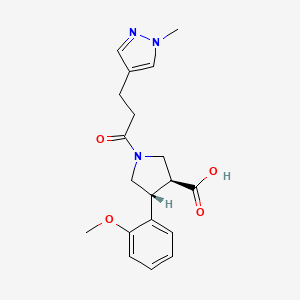 (3S*,4R*)-4-(2-methoxyphenyl)-1-[3-(1-methyl-1H-pyrazol-4-yl)propanoyl]pyrrolidine-3-carboxylic acid