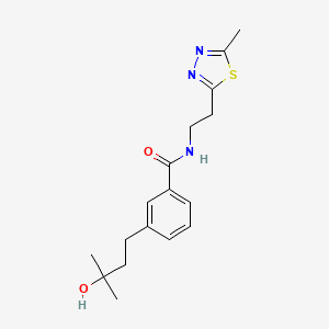 3-(3-hydroxy-3-methylbutyl)-N-[2-(5-methyl-1,3,4-thiadiazol-2-yl)ethyl]benzamide