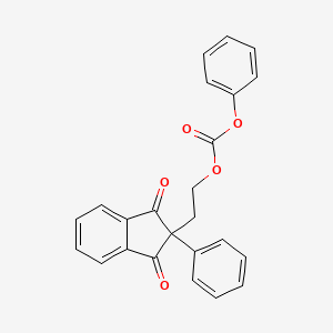 molecular formula C24H18O5 B5585493 2-(1,3-dioxo-2-phenyl-2,3-dihydro-1H-inden-2-yl)ethyl phenyl carbonate 