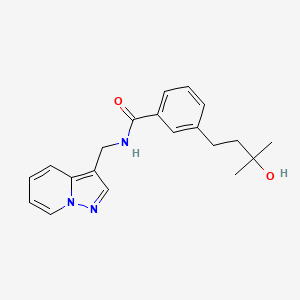 3-(3-hydroxy-3-methylbutyl)-N-(pyrazolo[1,5-a]pyridin-3-ylmethyl)benzamide
