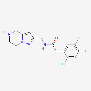 molecular formula C15H15ClF2N4O B5585524 2-(2-chloro-4,5-difluorophenyl)-N-(4,5,6,7-tetrahydropyrazolo[1,5-a]pyrazin-2-ylmethyl)acetamide hydrochloride 