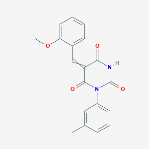molecular formula C19H16N2O4 B5585526 5-(2-methoxybenzylidene)-1-(3-methylphenyl)-2,4,6(1H,3H,5H)-pyrimidinetrione 