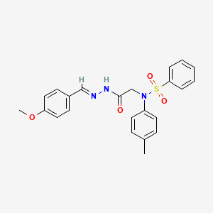 molecular formula C23H23N3O4S B5585533 N-{2-[2-(4-methoxybenzylidene)hydrazino]-2-oxoethyl}-N-(4-methylphenyl)benzenesulfonamide 
