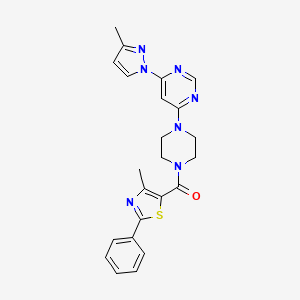 4-{4-[(4-methyl-2-phenyl-1,3-thiazol-5-yl)carbonyl]-1-piperazinyl}-6-(3-methyl-1H-pyrazol-1-yl)pyrimidine