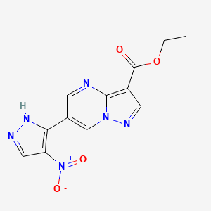 ethyl 6-(4-nitro-1H-pyrazol-3-yl)pyrazolo[1,5-a]pyrimidine-3-carboxylate