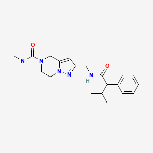 N,N-dimethyl-2-{[(3-methyl-2-phenylbutanoyl)amino]methyl}-6,7-dihydropyrazolo[1,5-a]pyrazine-5(4H)-carboxamide