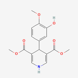 molecular formula C16H17NO6 B5585636 dimethyl 4-(3-hydroxy-4-methoxyphenyl)-1,4-dihydro-3,5-pyridinedicarboxylate 