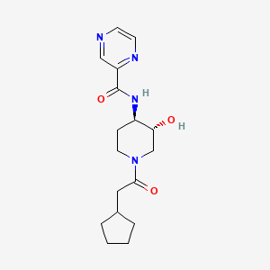 N-[(3R*,4R*)-1-(cyclopentylacetyl)-3-hydroxypiperidin-4-yl]pyrazine-2-carboxamide