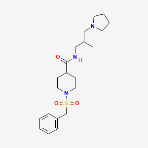 molecular formula C21H33N3O3S B5585657 1-(benzylsulfonyl)-N-[2-methyl-3-(1-pyrrolidinyl)propyl]-4-piperidinecarboxamide 