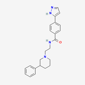 molecular formula C23H26N4O B5585672 N-[2-(3-phenyl-1-piperidinyl)ethyl]-4-(1H-pyrazol-3-yl)benzamide 