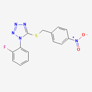 molecular formula C14H10FN5O2S B5585683 1-(2-fluorophenyl)-5-[(4-nitrobenzyl)thio]-1H-tetrazole 