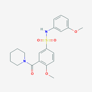 4-methoxy-N-(3-methoxyphenyl)-3-(1-piperidinylcarbonyl)benzenesulfonamide