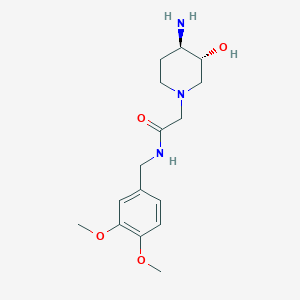 2-[(3R*,4R*)-4-amino-3-hydroxypiperidin-1-yl]-N-(3,4-dimethoxybenzyl)acetamide