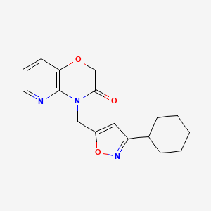molecular formula C17H19N3O3 B5585748 4-[(3-cyclohexylisoxazol-5-yl)methyl]-2H-pyrido[3,2-b][1,4]oxazin-3(4H)-one 