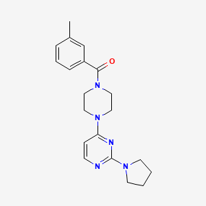 4-[4-(3-methylbenzoyl)-1-piperazinyl]-2-(1-pyrrolidinyl)pyrimidine