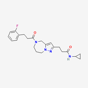 N-cyclopropyl-3-{5-[3-(2-fluorophenyl)propanoyl]-5,6,7,8-tetrahydro-4H-pyrazolo[1,5-a][1,4]diazepin-2-yl}propanamide