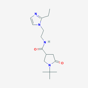 molecular formula C16H26N4O2 B5585777 1-tert-butyl-N-[2-(2-ethyl-1H-imidazol-1-yl)ethyl]-5-oxo-3-pyrrolidinecarboxamide 