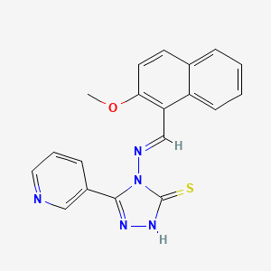 4-{[(2-methoxy-1-naphthyl)methylene]amino}-5-(3-pyridinyl)-4H-1,2,4-triazole-3-thiol