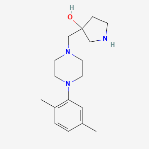 molecular formula C17H27N3O B5585834 3-{[4-(2,5-dimethylphenyl)-1-piperazinyl]methyl}-3-pyrrolidinol dihydrochloride 