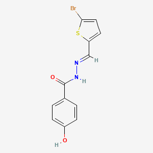 molecular formula C12H9BrN2O2S B5585846 N'-[(5-bromo-2-thienyl)methylene]-4-hydroxybenzohydrazide 