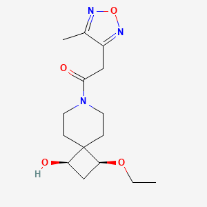 molecular formula C15H23N3O4 B5585849 (1R*,3S*)-3-ethoxy-7-[(4-methyl-1,2,5-oxadiazol-3-yl)acetyl]-7-azaspiro[3.5]nonan-1-ol 