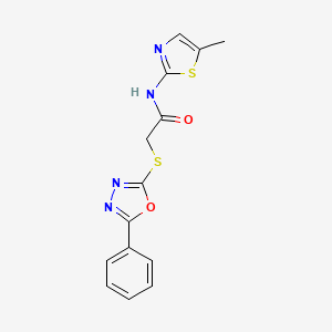 N-(5-methyl-1,3-thiazol-2-yl)-2-[(5-phenyl-1,3,4-oxadiazol-2-yl)thio]acetamide