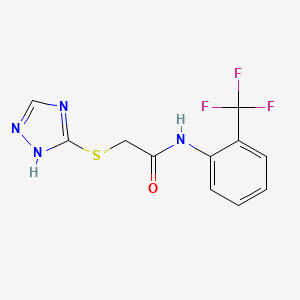 molecular formula C11H9F3N4OS B5585885 2-(4H-1,2,4-triazol-3-ylthio)-N-[2-(trifluoromethyl)phenyl]acetamide 