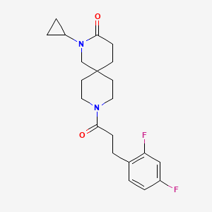 molecular formula C21H26F2N2O2 B5585891 2-cyclopropyl-9-[3-(2,4-difluorophenyl)propanoyl]-2,9-diazaspiro[5.5]undecan-3-one 