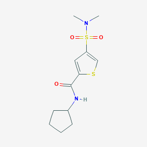 molecular formula C12H18N2O3S2 B5585892 N-cyclopentyl-4-[(dimethylamino)sulfonyl]-2-thiophenecarboxamide 